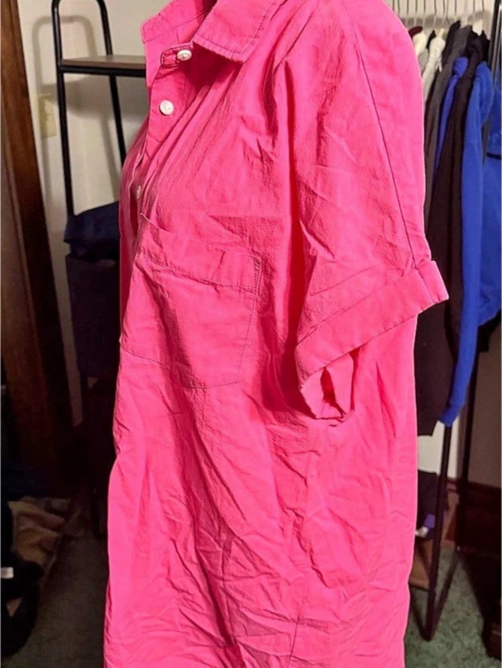 Pink Button Front Top Size Large - Picture 3 of 6